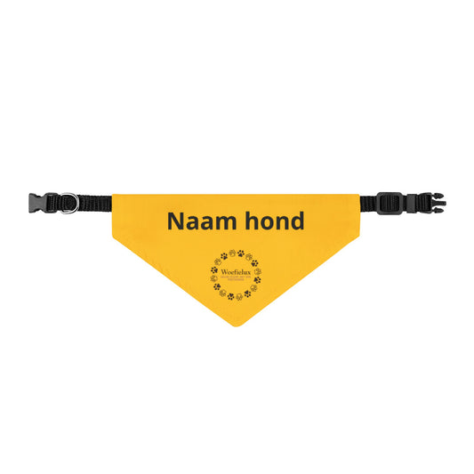 Personaliseerbare clip-on hondenbandana — Geel