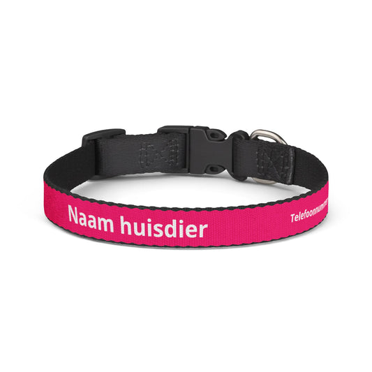 Gepersonaliseerde cliphalsband voor huisdieren — Naam en telefoonnummer - Roze