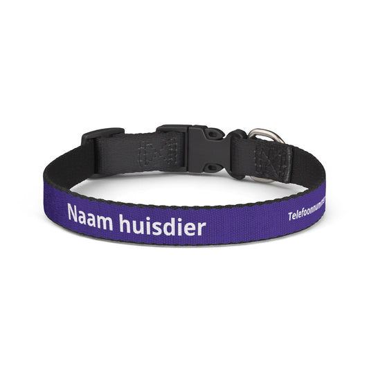Gepersonaliseerde cliphalsband voor huisdieren — Naam en telefoonnummer - Blauw