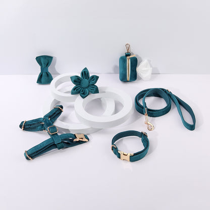 Hondentuigje met Lijn en Halsband Set - 6-delig - Inclusief Poepzakhouder & Strik