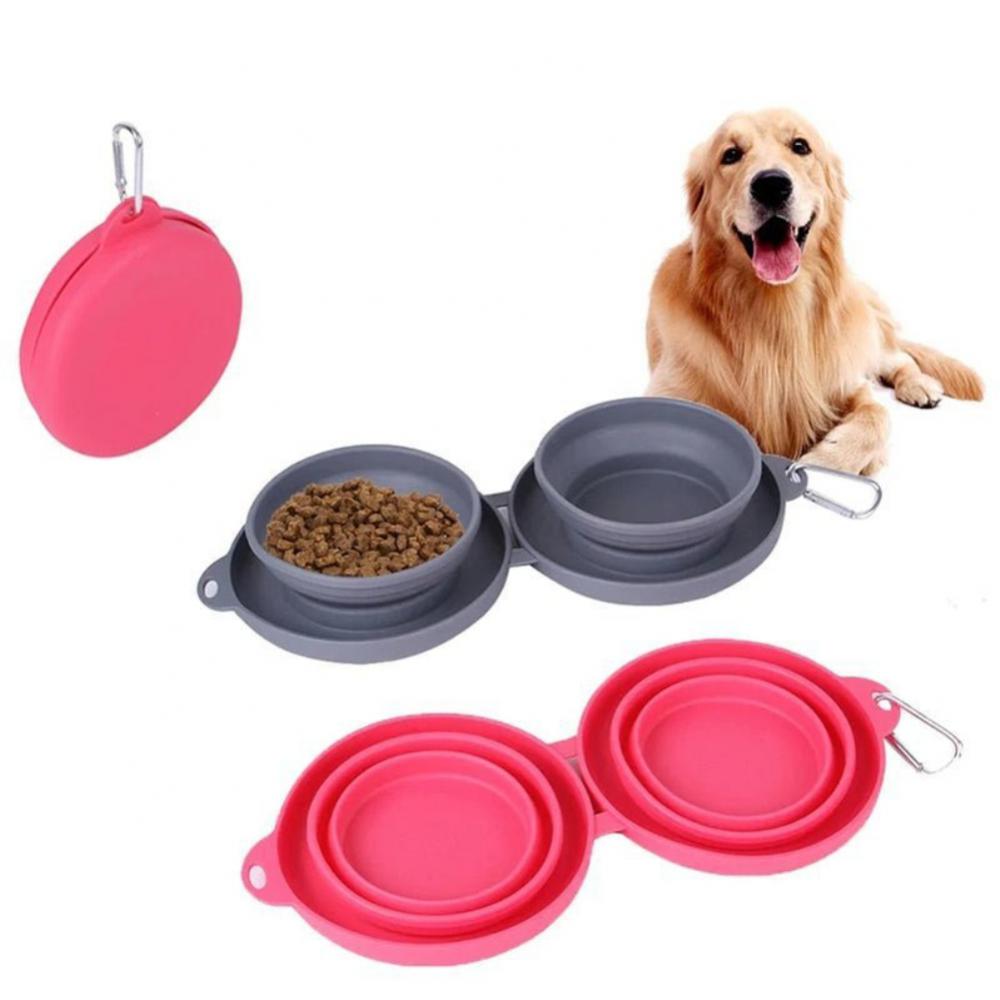 Opvouwbare Dubbele Voerbak voor Honden & Katten