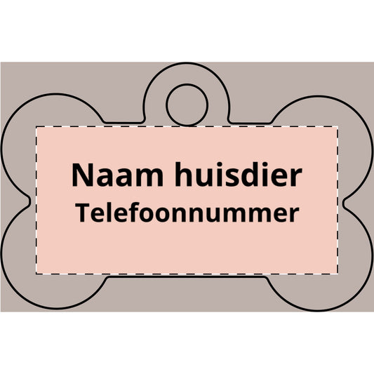 Gegraveerd huisdierpenning - met eigen naam en telefoonnummer