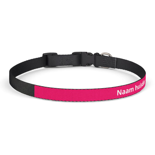 Gepersonaliseerde cliphalsband voor huisdieren — Naam en telefoonnummer - Roze