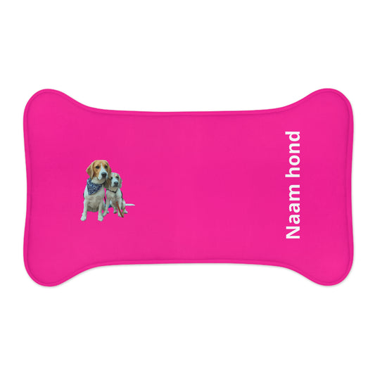 Personaliseerbare voermat voor huisdieren — Roze