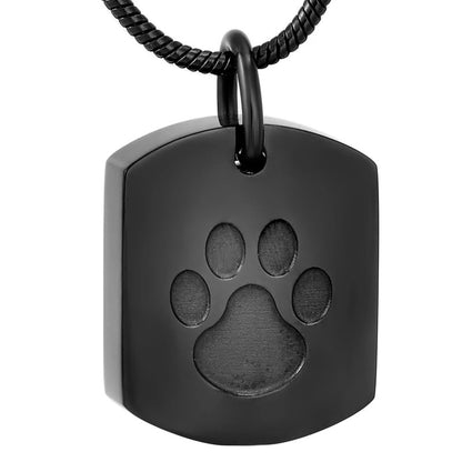 Ashanger Vierkant RVS – Pootafdruk Gedenkketting