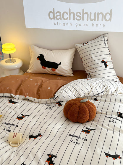 Gestreept Puppy Dekbedset