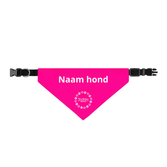 Personaliseerbare clip-on hondenbandana — Roze