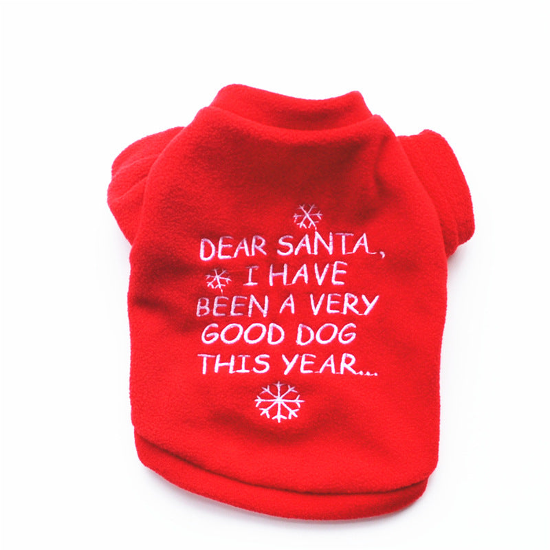 Warme Fleece Puppy Jas Merry Christmas