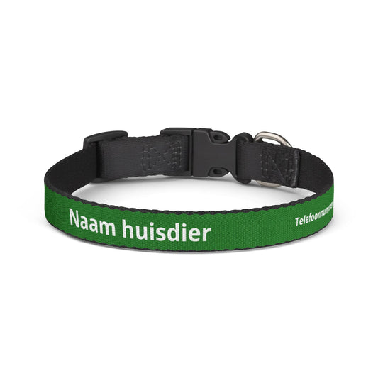 Gepersonaliseerde cliphalsband voor huisdieren — Naam en telefoonnummer - Groen