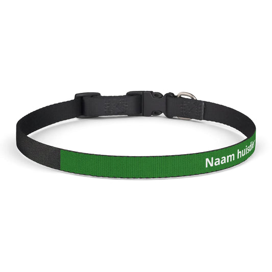 Gepersonaliseerde cliphalsband voor huisdieren — Naam en telefoonnummer - Groen