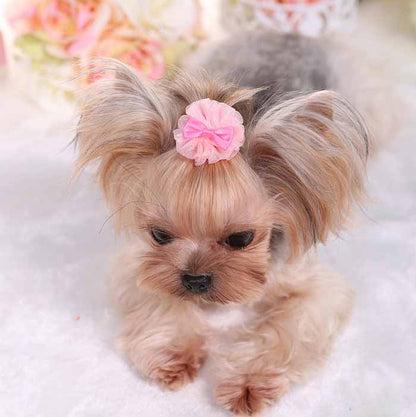 Luxe Honden Haarspeldje met Organza Strik