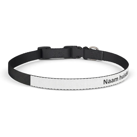 Gepersonaliseerde cliphalsband voor huisdieren — Naam en telefoonnummer - Wit