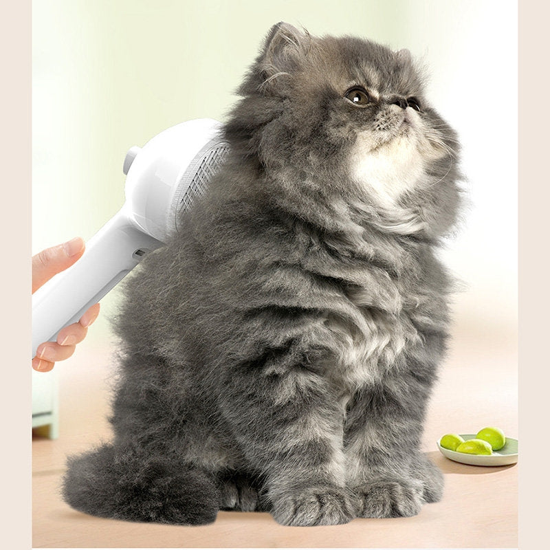 Zelfreinigende huisdierkam en haarverwijderaar - Verzorgingsborstel voor honden met ontwarfunctie en ingebouwde luchtbevochtiger/vernevelaar