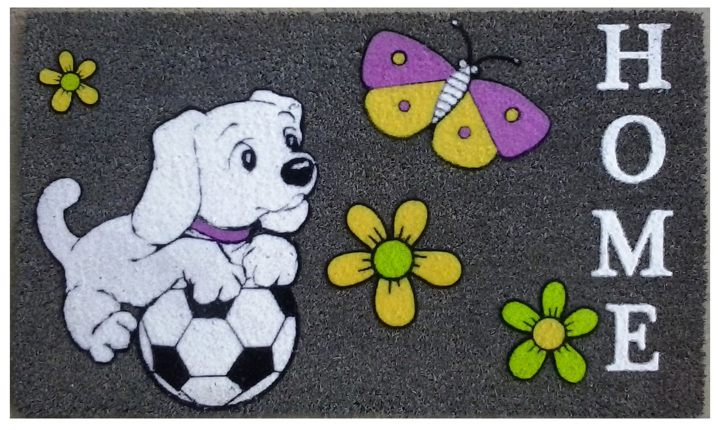 18" X 30" White Coir Dog Home Outdoor Door Mat-1