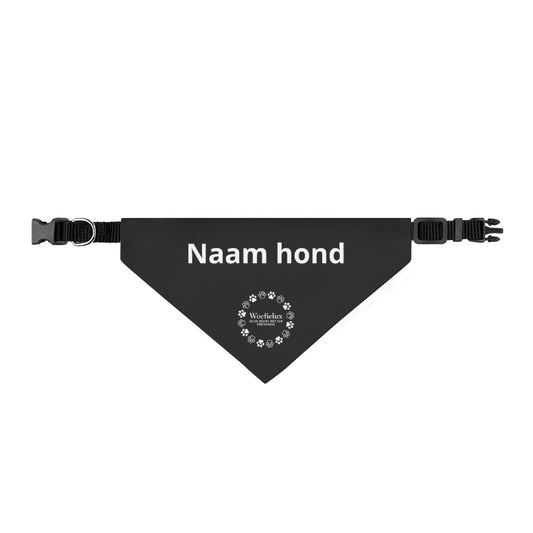 Personaliseerbare clip-on hondenbandana - Zwart