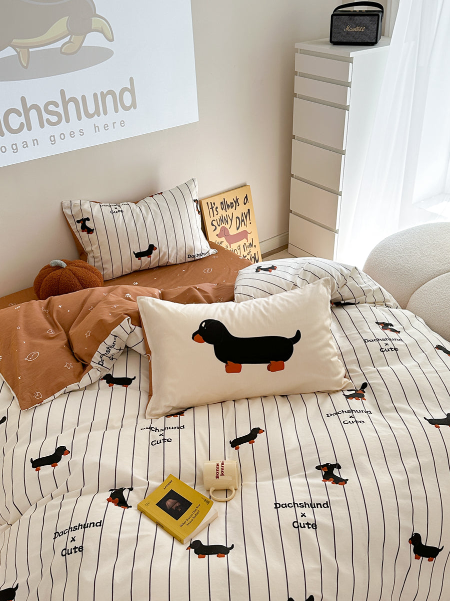 Gestreept Puppy Dekbedset
