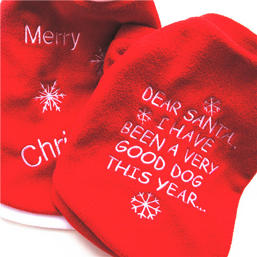 Warme Fleece Puppy Jas Merry Christmas