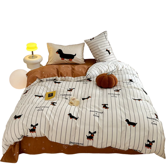 Gestreept Puppy Dekbedset