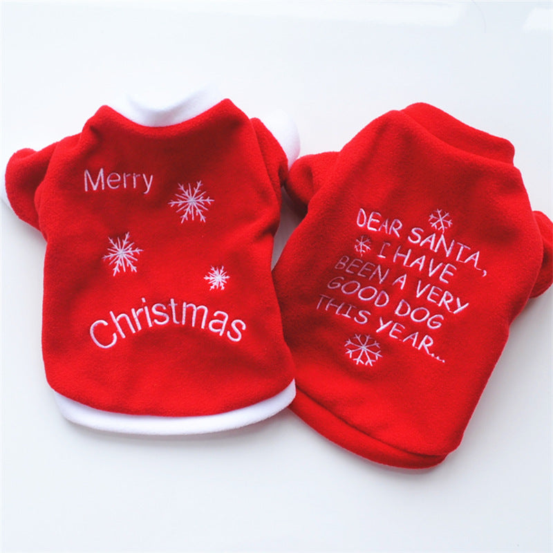 Warme Fleece Puppy Jas Merry Christmas