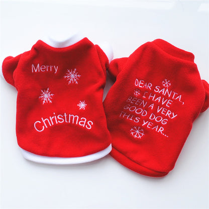Warme Fleece Puppy Jas Merry Christmas