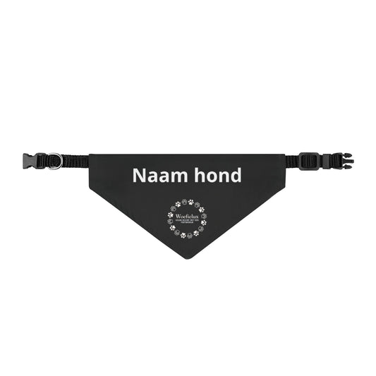 Personaliseerbare clip-on hondenbandana - Zwart