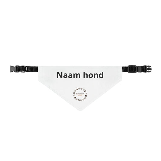 Personaliseerbare clip-on hondenbandana — Wit