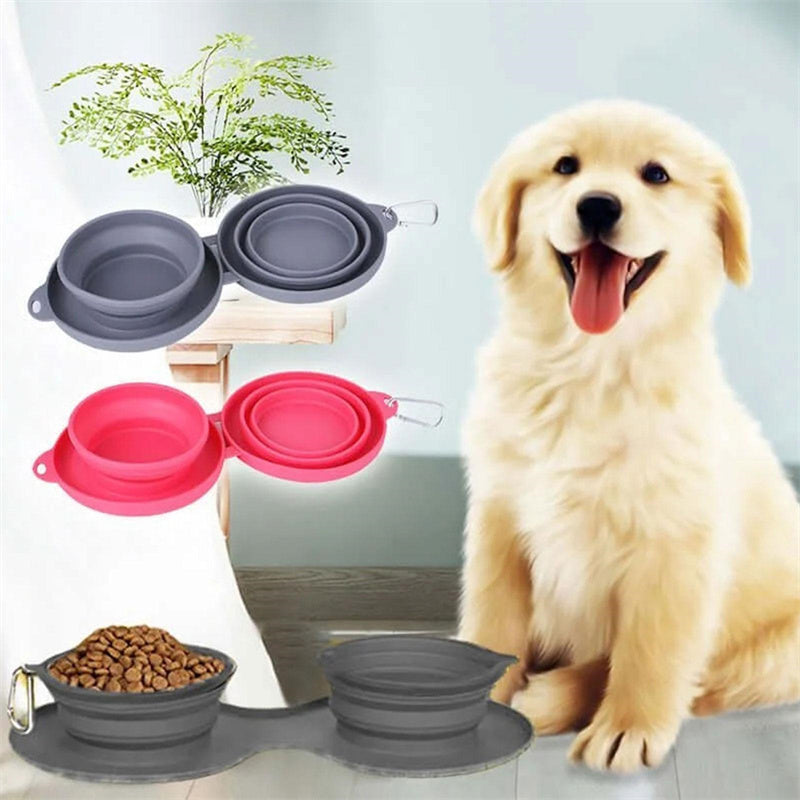 Opvouwbare Dubbele Voerbak voor Honden & Katten