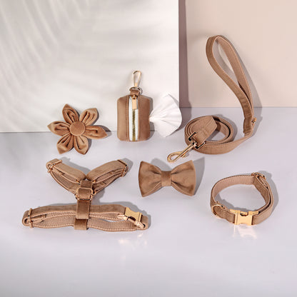 Hondentuigje met Lijn en Halsband Set - 6-delig - Inclusief Poepzakhouder & Strik