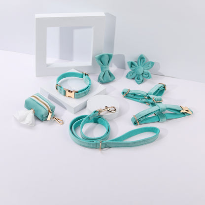 Hondentuigje met Lijn en Halsband Set - 6-delig - Inclusief Poepzakhouder & Strik
