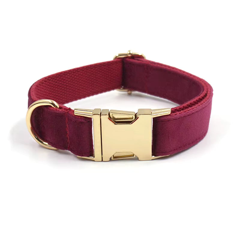 Velvet Halsband met Gegraveerde Gesp