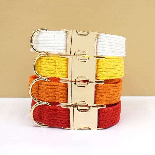 Zachte corduroy halsband - Gegraveerde ID