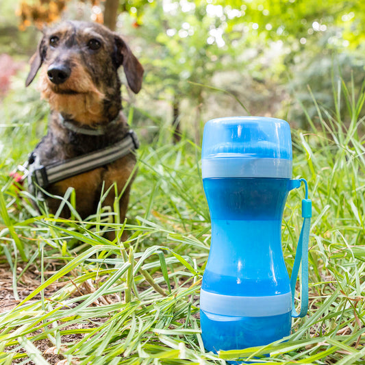 2-in-1 bottle with water and food containers for pets Pettap InnovaGoods-0