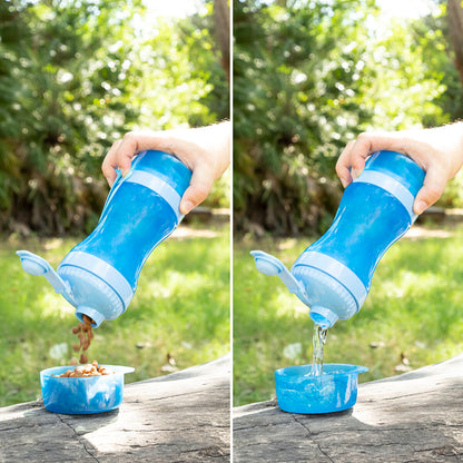 2-in-1 bottle with water and food containers for pets Pettap InnovaGoods-11