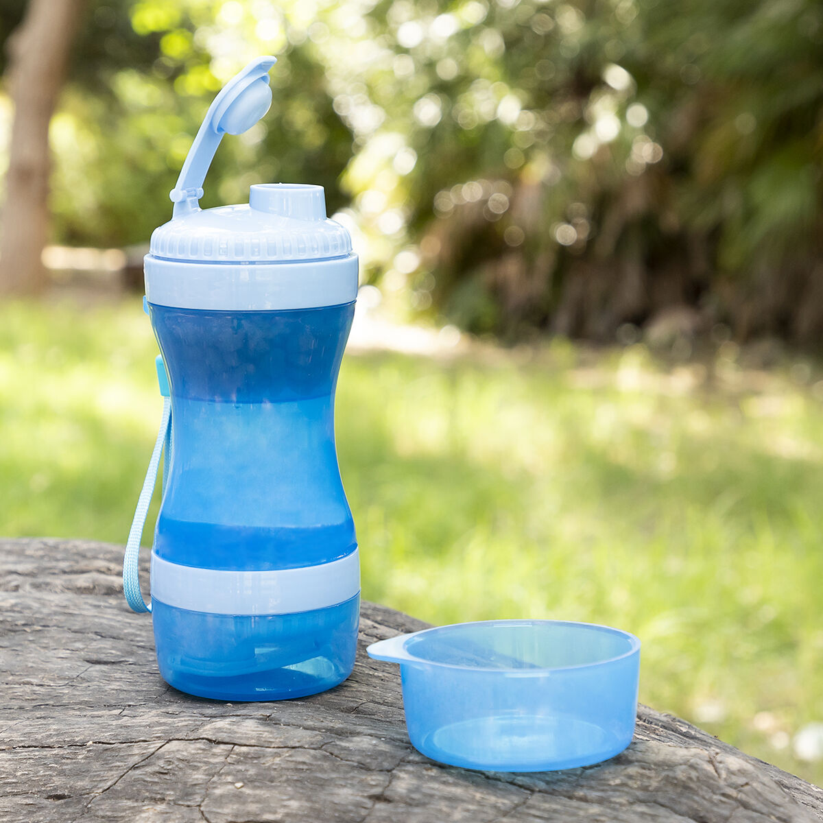 2-in-1 bottle with water and food containers for pets Pettap InnovaGoods-8