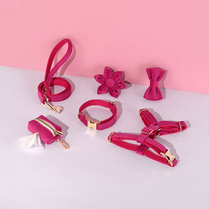 Hondentuigje met Lijn en Halsband Set - 6-delig - Inclusief Poepzakhouder & Strik