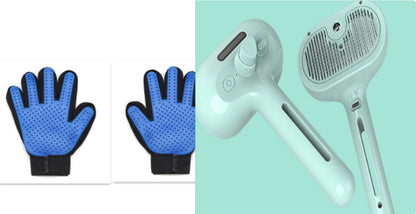 Zelfreinigende huisdierkam en haarverwijderaar - Verzorgingsborstel voor honden met ontwarfunctie en ingebouwde luchtbevochtiger/vernevelaar