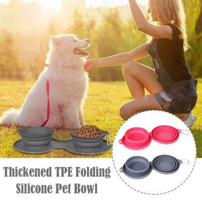 Opvouwbare Dubbele Voerbak voor Honden & Katten