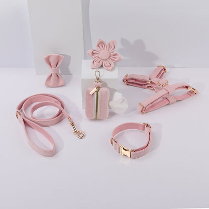 Hondentuigje met Lijn en Halsband Set - 6-delig - Inclusief Poepzakhouder & Strik