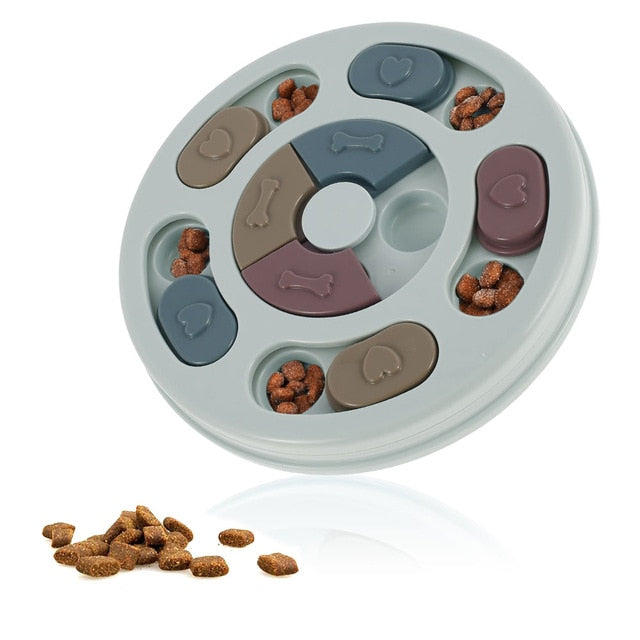 Pet Dog Puzzle Toys Round Interactive Slow Dispensing Feeding Pet Dog Training Games Increase IQ Feeder for Small Medium Dogs-5