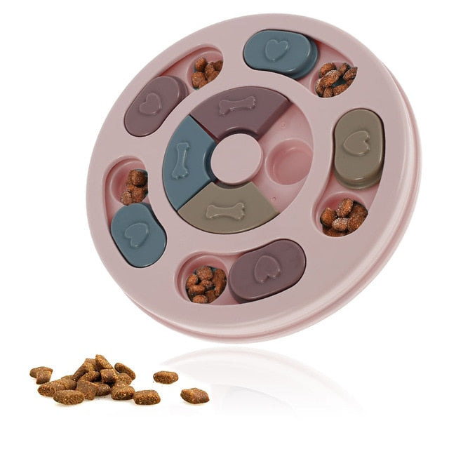 Pet Dog Puzzle Toys Round Interactive Slow Dispensing Feeding Pet Dog Training Games Increase IQ Feeder for Small Medium Dogs-6